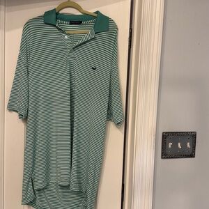 Southern Marsh green and white striped polo size XL